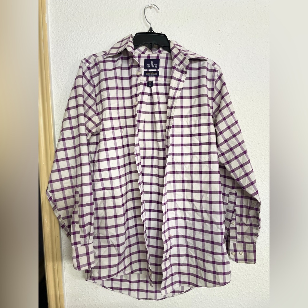 Stafford - Men’s checkered shirt for office of business casual
